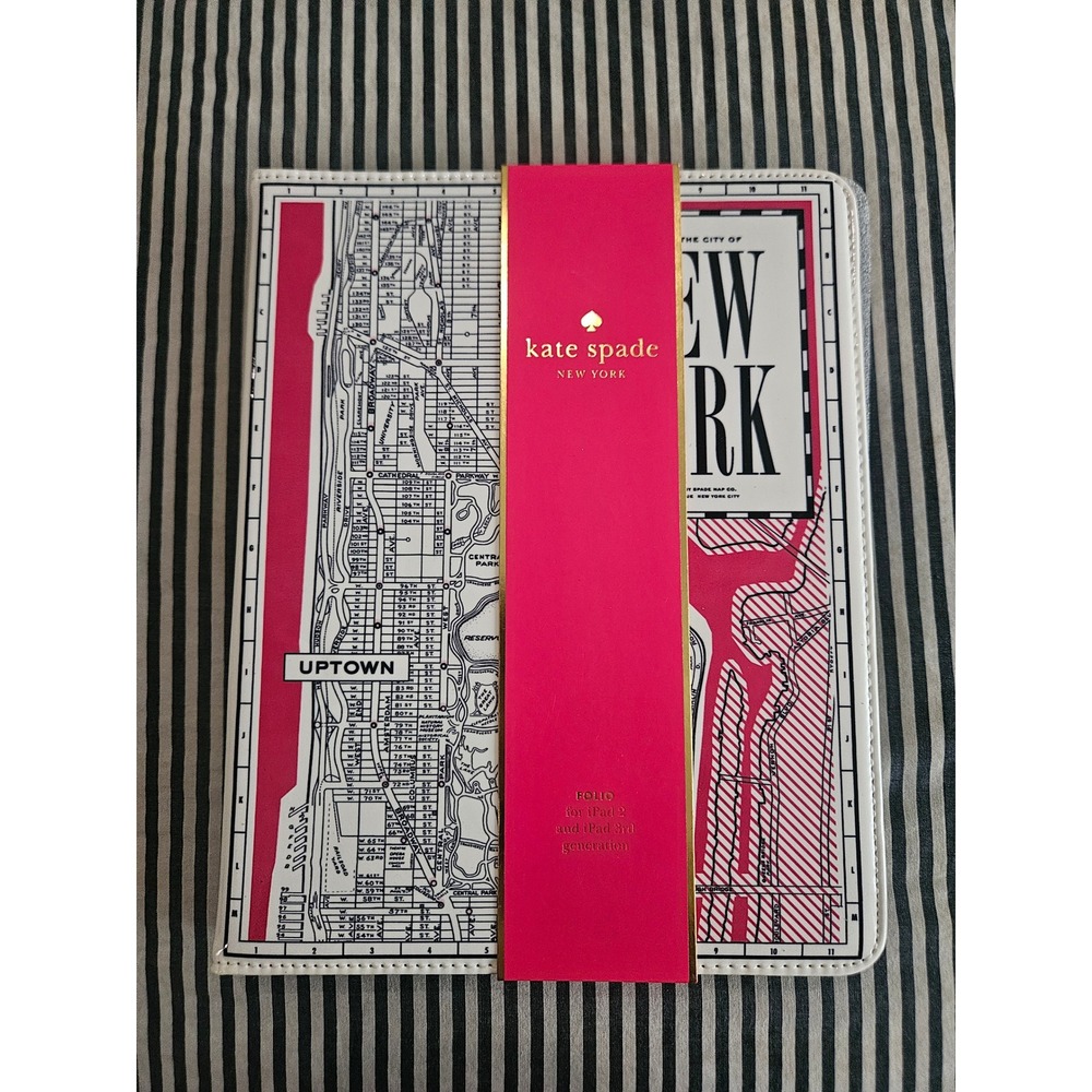 Kate Spade New York Map Folio iPad Case NWT 2nd/3rd Gen Live Colorfully 8ARU0179